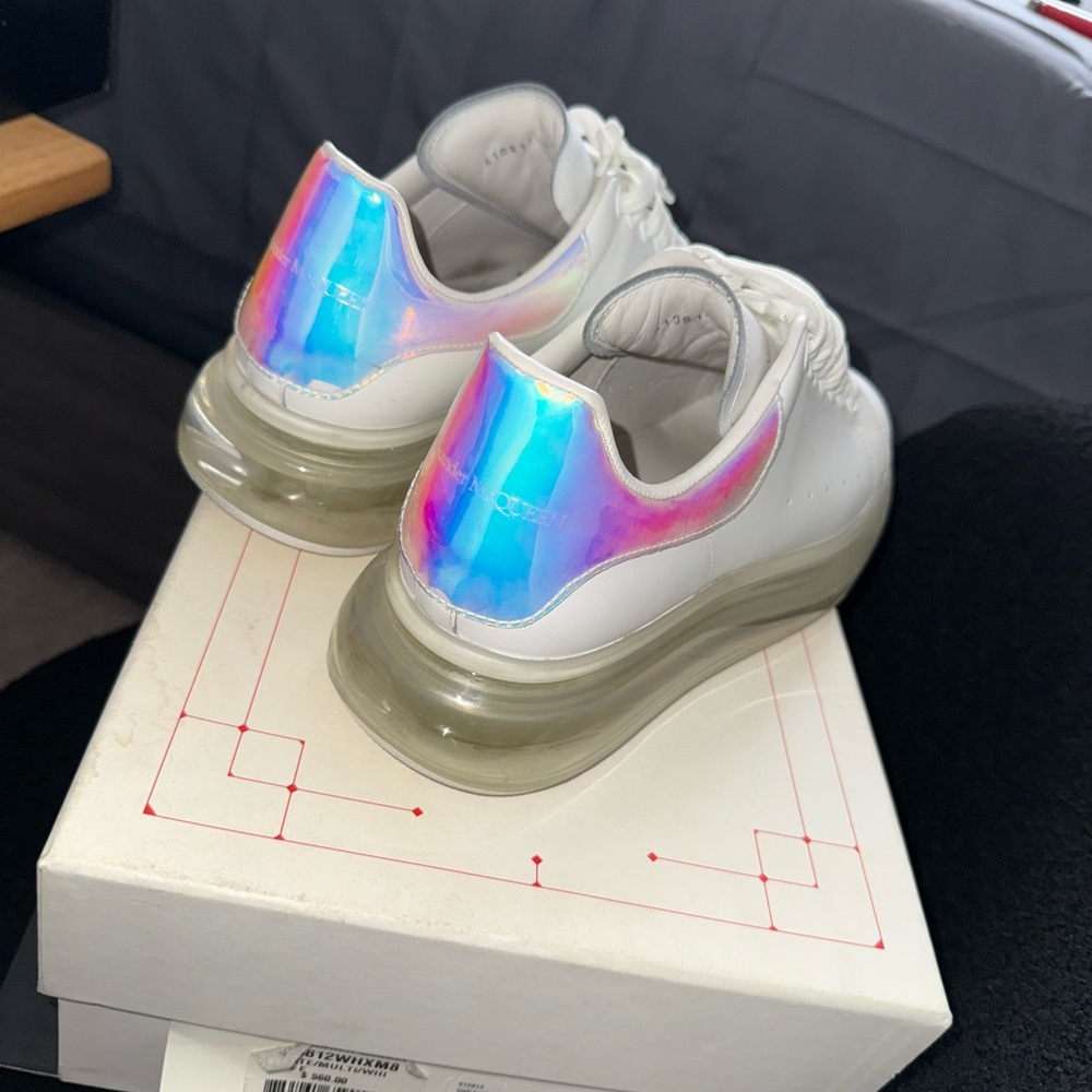 Alexander McQueen White and Iridescent Sneakers